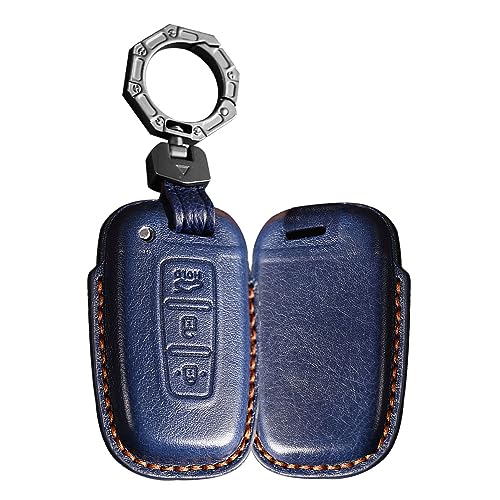 Coque de clé pour Hyundai en silicone bleu premium d'une élégance durable