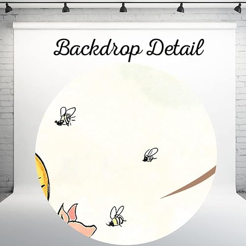 Miniatura 3 de Welcome Baby Pooh Bear - Telón de fondo clásico para baby shower, Winnie con globo verde, decoraciones neutrales para fiestas, fondo de cumpleaños