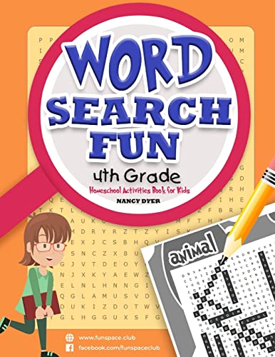 WORD SEARCH FUN 4 t h G r a d e: Homeschool books for 4th grade (Fun Space Club Word Search for Kids)