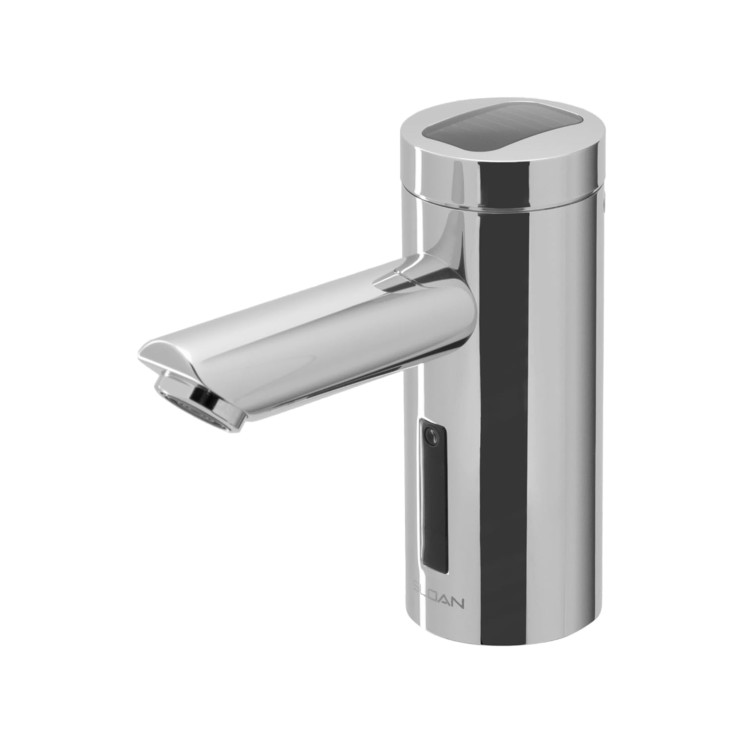 Sloan Optima EAF-275 Sensor Activated Faucet, 3335152 & Sloan ESD-2000 Deck-Mounted Foam Soap Dispenser, 3346089-0.35 GPM Solar-Powered Deck-Mounted Mid Body, Polished Chrome Finish