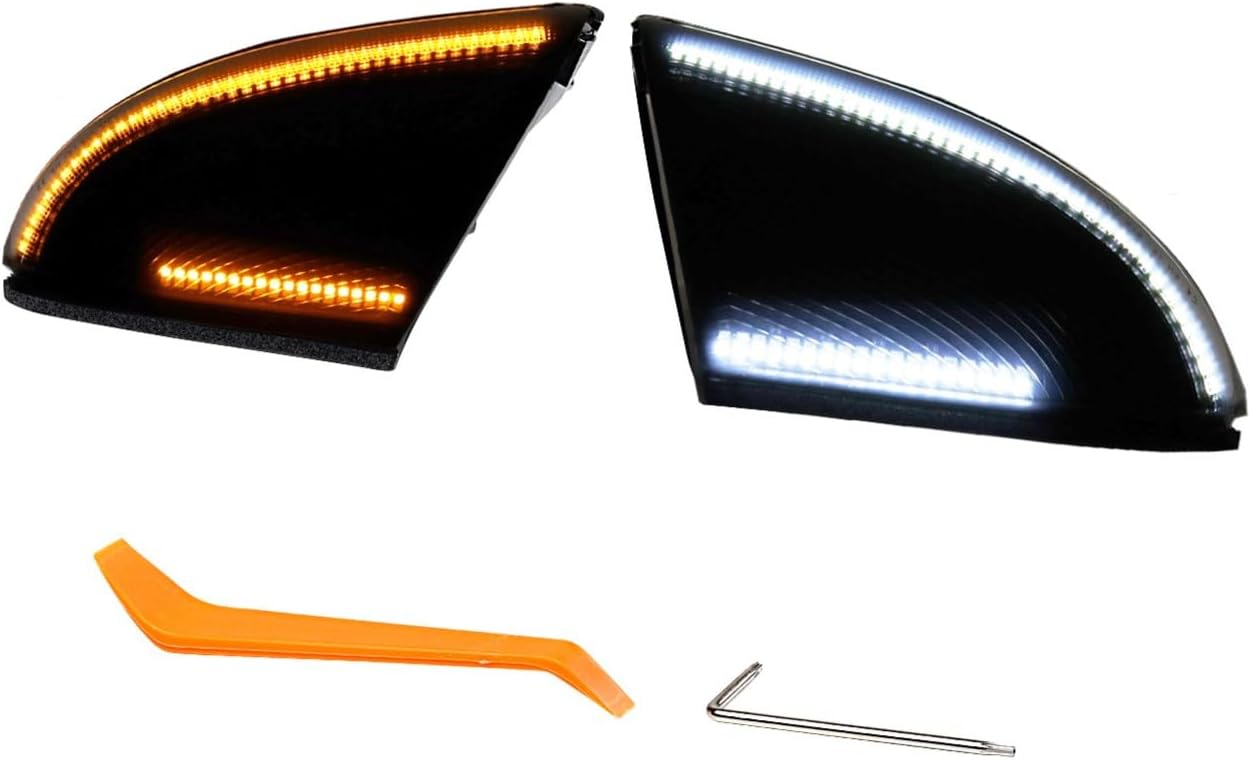 Astra Depot Pair LED Side Mirror Light Turn Signal Bulb Puddle Lamp Lens Cover Fit for Dodge Ram 1500 2009-2018 Ram 2500 2010-2018 Replaces 68232478AA, 68232479AA, 68064948AA, 68064949AA