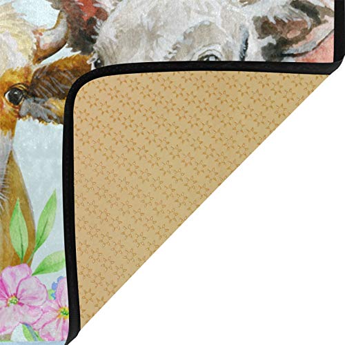 Moyyo Kitchen Mat Watercolor Cows Animal Kitchen Rug Mat Anti-Fatigue Comfort Floor Mat Non Slip Oil Stain Resistant Easy To Clean Kitchen Rug Bath Rug Carpet For Indoor Outdoor Doormat #TOP2