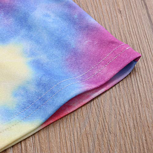 Toddler Baby Girl Tie-Dye T-Shirt Short Sleeve Top And Short 3Pcs Tie-Dye Shorts Set Summer Clothes (Purple, 6-12 Months) #TOP7