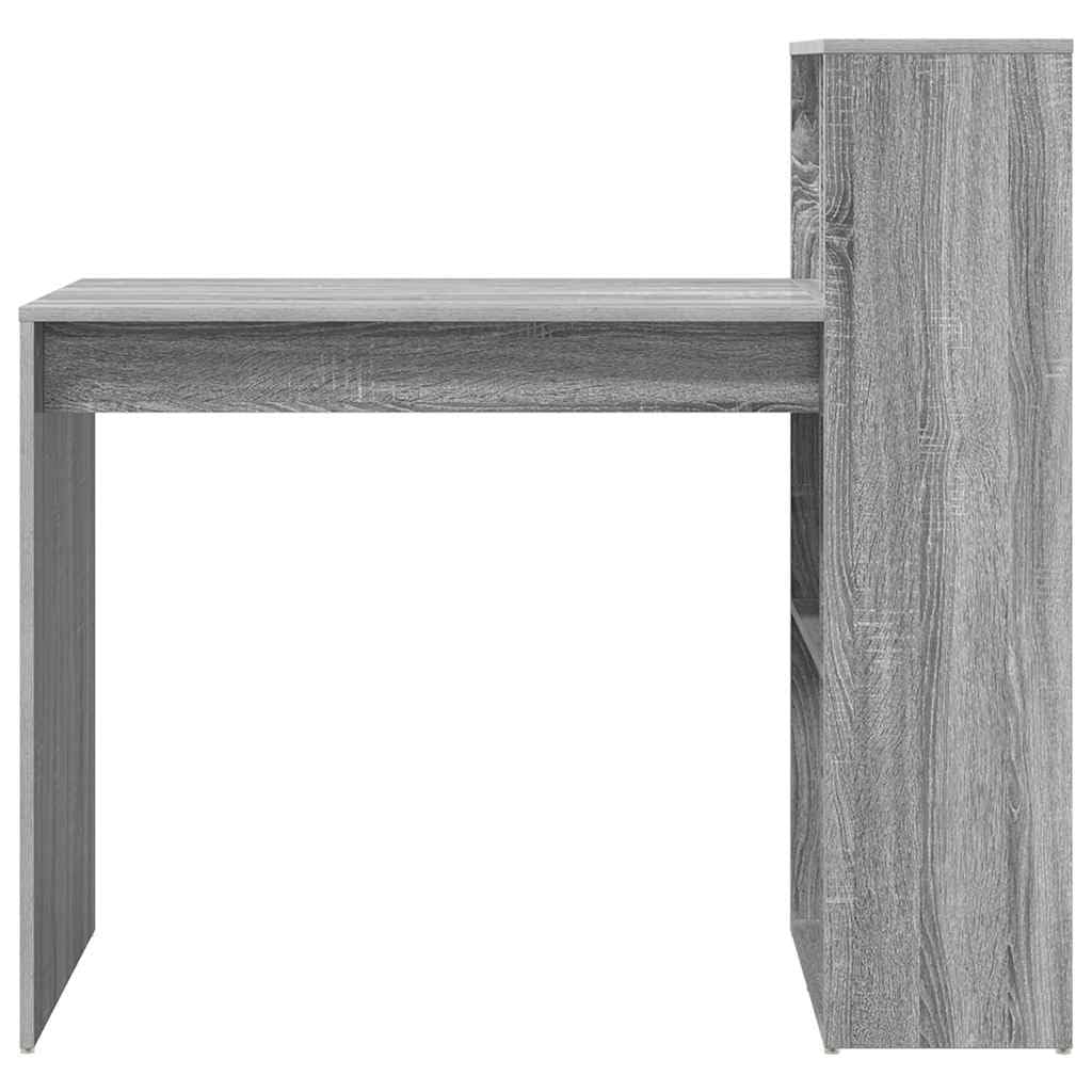 Scrivania grigio sonoma in legno ingegnerizzato 108x55x103,5 cm con ripiano e cassetto per postazione lavoro studio computer pc gaming ufficio casa smartworking