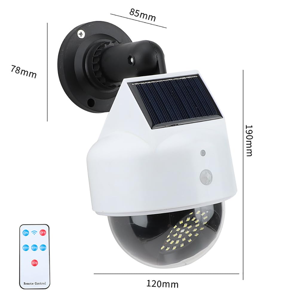 TsoLay Fausse caméra Solaire factice, Lampes solaires extérieures à capteur de Mouvement avec 3 Modes d'éclairage, Conception réaliste, télécommande à capteur de Mouvement, pour Jardin