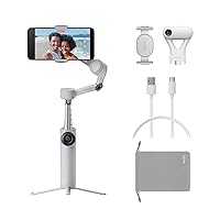 Insta360 Flow 2 Plus Pack Tracker IA Grigio - Gimbal Pieghevole per iPhone/Android