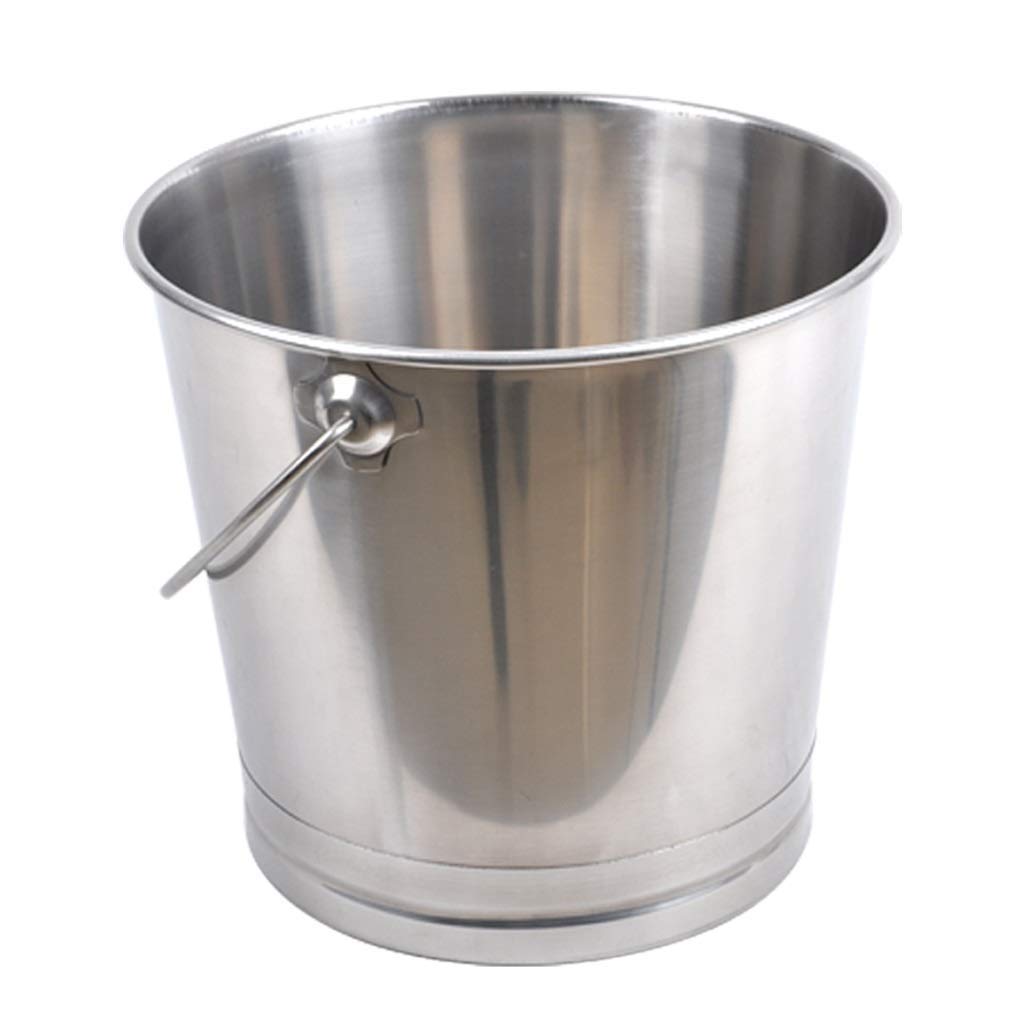 Cubeta​para Hielo, Cubo de Hielo, Enfriador de Botellas de Vino de 10 litros de Doble Pared con Aislamiento de Acero Inoxidable, Reuniones, Barra, Plata (Tamaño: 30 cm)