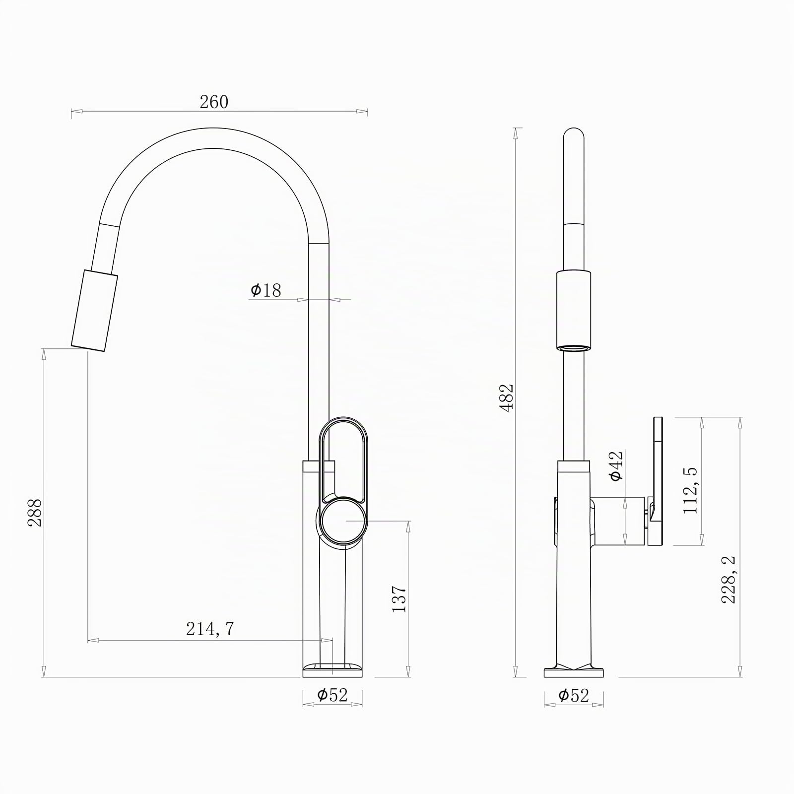 Grifo Cocina, Grifo Cocina Fregadero, Con Ducha De 2 Modos Mezclador Extraíble, Giratorio 360 Grados, Fria Y Caliente Grifo Monomando Lavabo, Fácil Instalación (Pink) | Mezclador monomando fregadero con dispensador extraíble, y giratorio a 360°, ajustable
