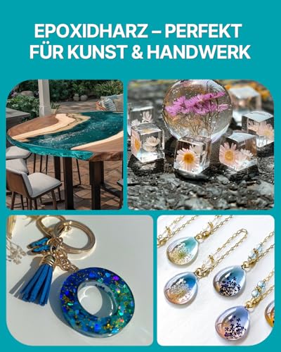 YEERSUO Epoxidharz, Epoxidharz Set 474ml, Epoxidharz mit Härter, Transparent, Resin Gießharz für DIY-Kunst, für Holz, Schmuck, künstlerische Kreationen