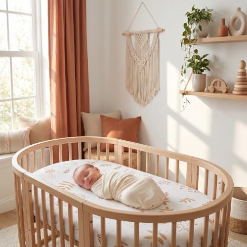 Image of Baby Bassinet Sheets for Baby Boy Girls,4-Pack Fitted Bassinet Sheets Set Compatible with Halo Bassinest Swivel Sleeper,Baby Delight,Angelbliss,32 inchX16 inch (African Forests)