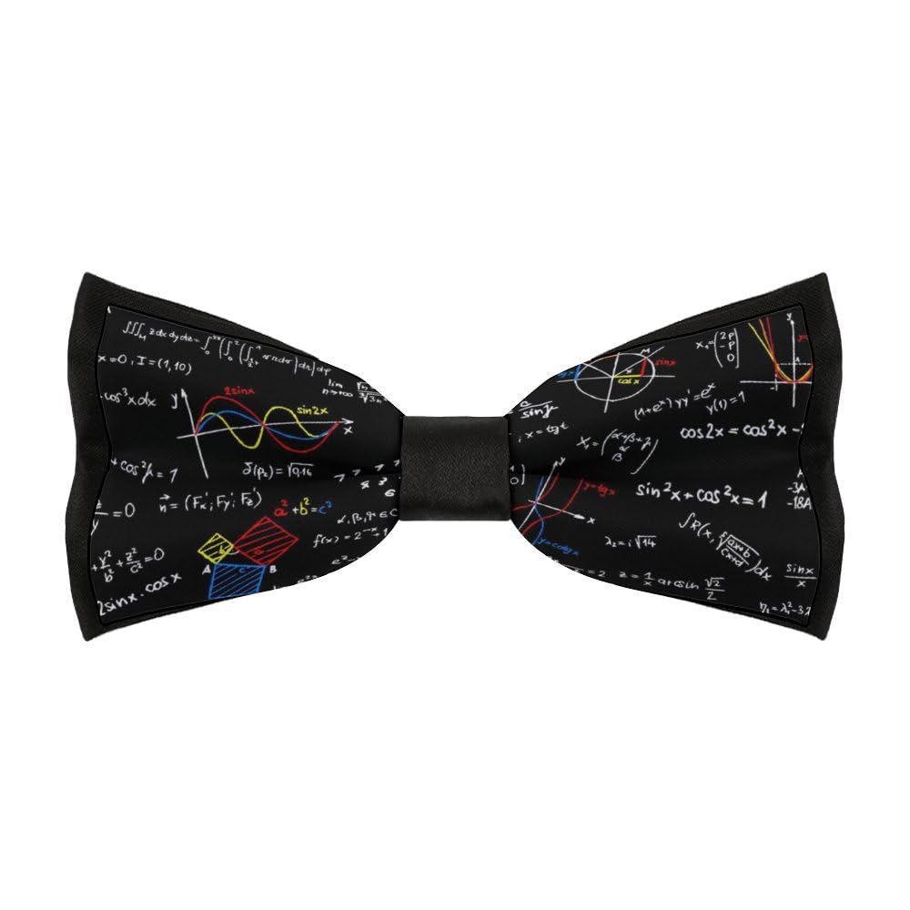 Qjjinxior Men's Math Linear Mathematics Education2 Pre-Tied Bow Tie,Math Linear Mathematics Education Bow Tie, Adjustable Neck Bowtie For Parties