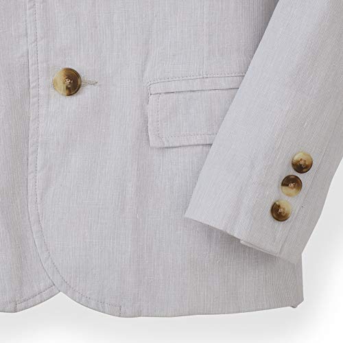 Hope & Henry Boys' Linen Suit Jacket Light Grey #TOP2