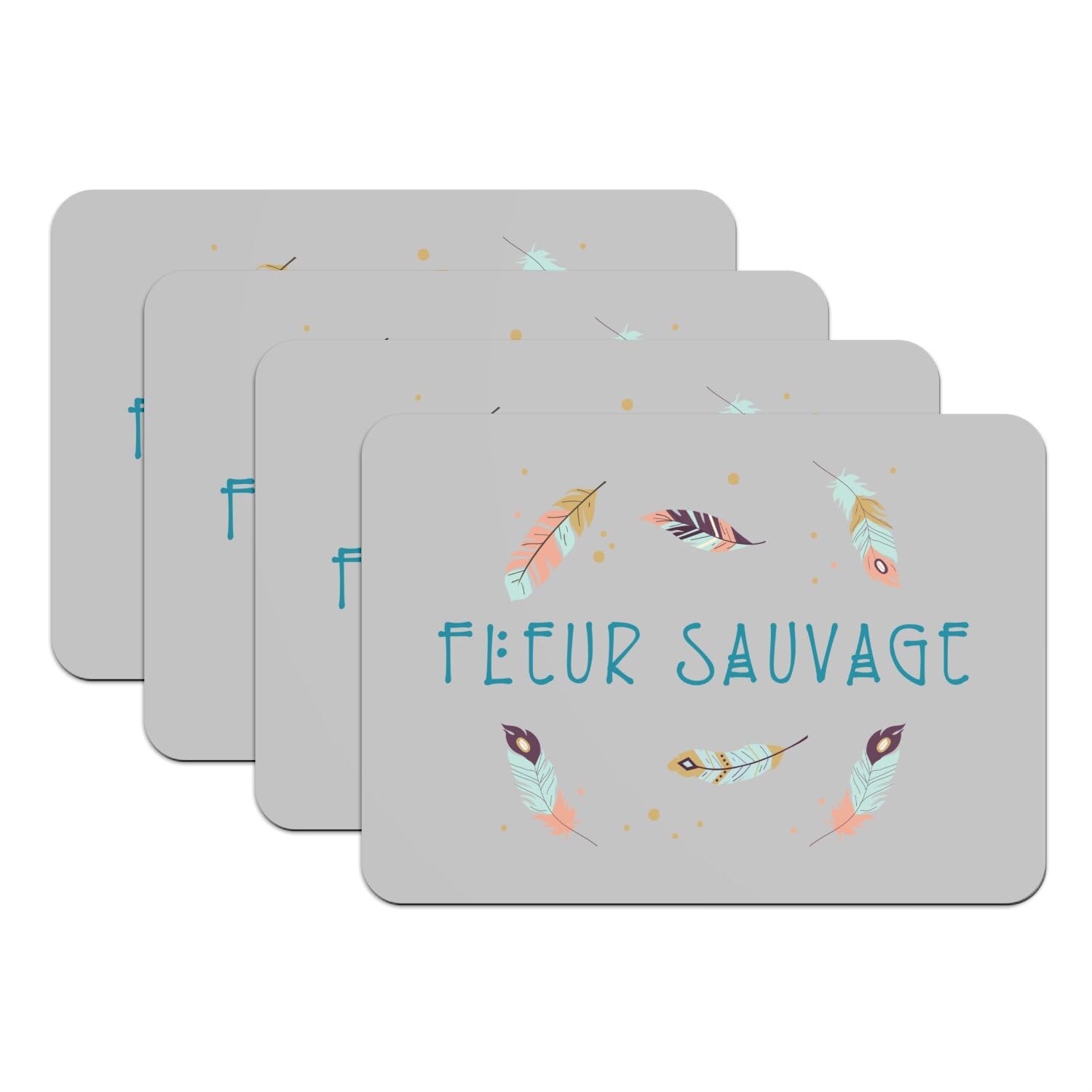 Dessous en caoutchouc gris fleur sauvage pour table de salle à manger