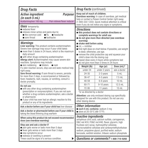 Image of GoodSense Children's Acetaminophen Oral Suspension, 160 mg /5 mL, 4 Fl Oz