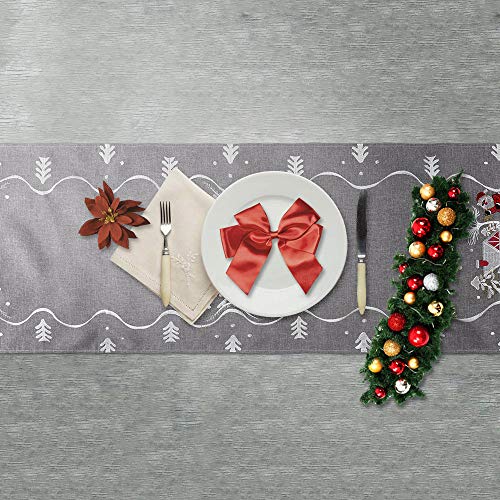 HALOVIE-Christmas-Table-Runner-Decoration-Dining-Table-Cloth-Runners-Snowflake-Deer-for-Home-Kitchen-Party-Wedding-Thanksgiving-35-180cm
