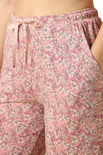 Image of Van Heusen Women Cotton Printed Lounge Pyjama - Functional Pocket, Ultra Soft, Drawstring Waist