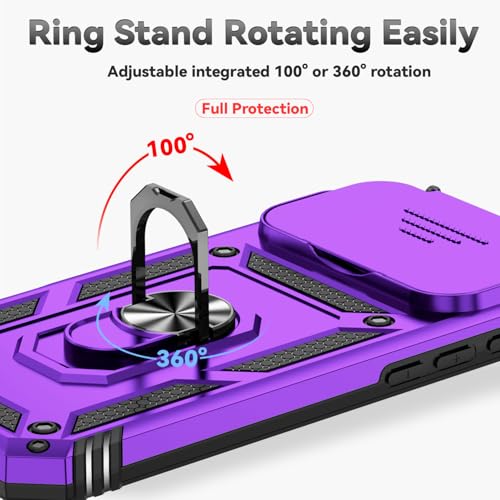 Coque iPhone 17 Pro antichoc violette pour usage quotidien avec béquille