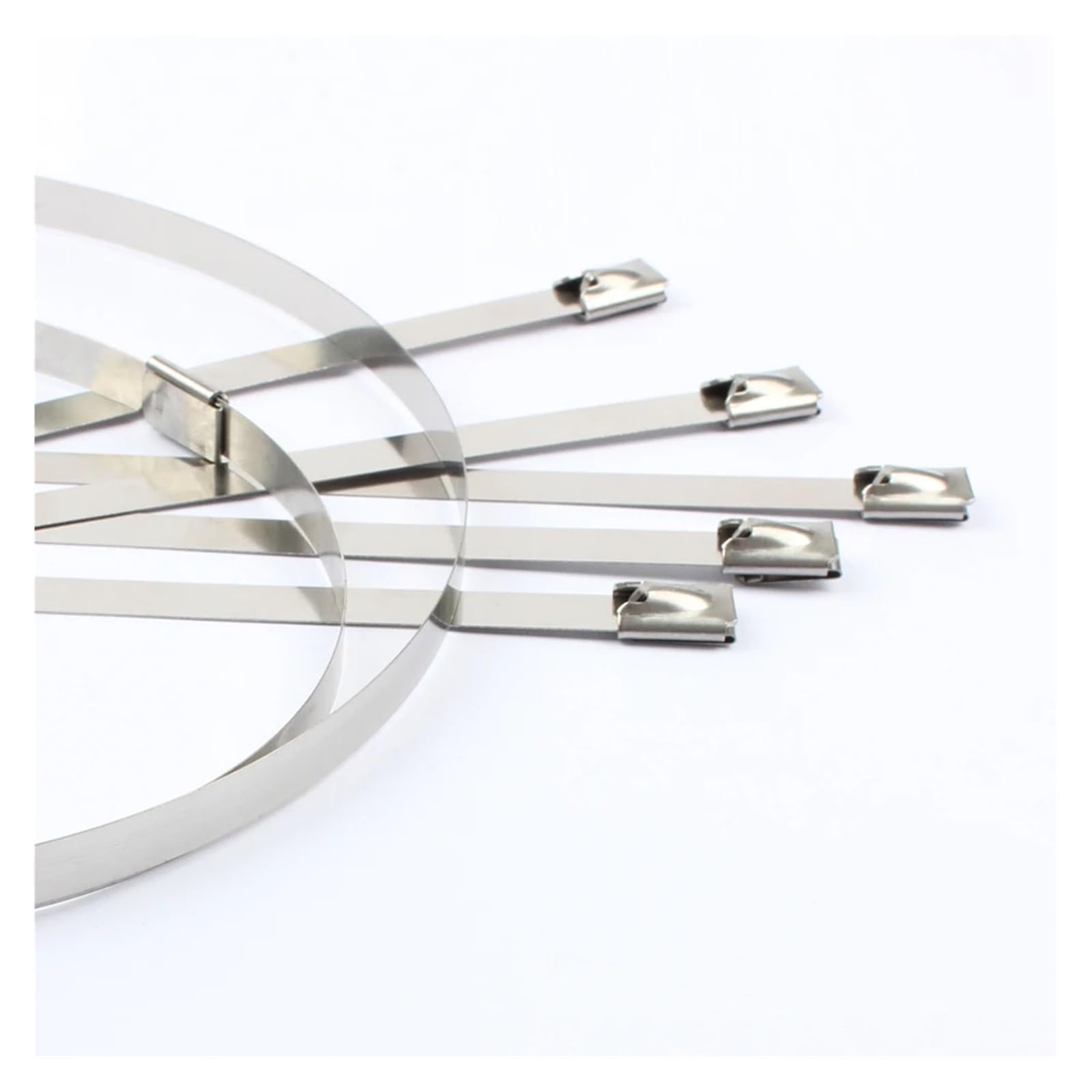 100 Uds. Bridas de cables de acero inoxidable autoblocantes de 8mm de ancho bridas de metal con cierre automático(8mmx300mm)