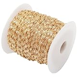 Cadena de joyería permanente, cadena rellena de oro de 6, 6 pies, 0, 25 mm, oro de 14 quilates para hacer joyas, exquisita chapada sin terminar, a granel para collar de bricolaje, pulsera, suministros