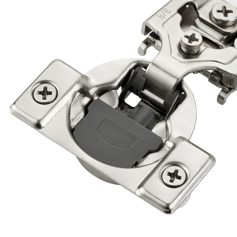 Image of 2 Pack 1 Pair 3 /8 inch Overlay Soft Close Hinges for Kitchen Cabinet Hinges Satin Nickel Hidden Hinges Stainless Steel Concealed Hinge self Closing