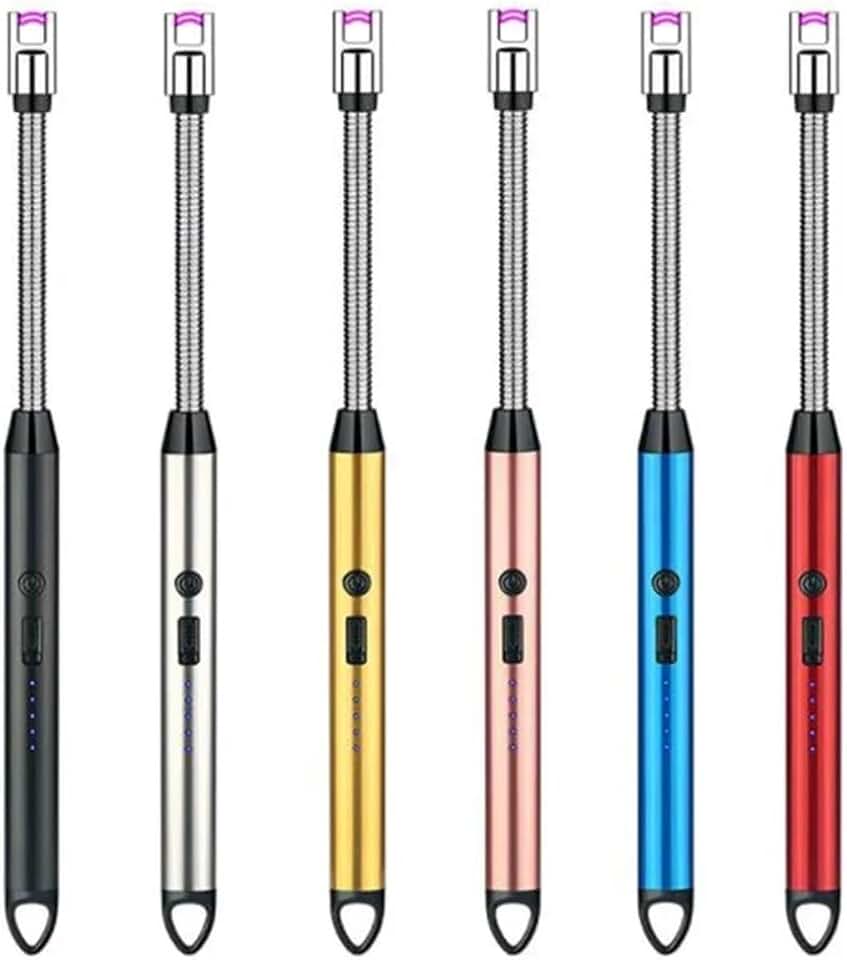 Acendedor Isqueiro Elétrico USB Recarregável Flexível (360°) Sem Gás, Isqueiro Plasma Portátil à Prova de Vento Para Fogão, Velas, Churrasco e Camping (CORES SORTIDAS)