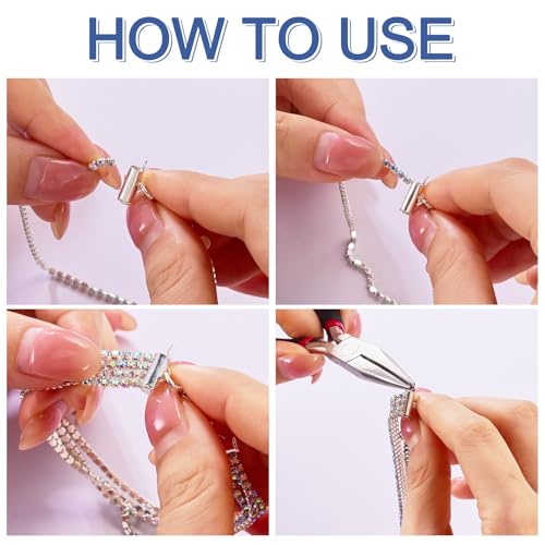 Craftora 560Pcs Golden Slider End Clasps Kit, Beading Slide Tube Cord Ends Slide Tube End Bar with Lobster Clasp Chain Extender for Necklace Bracelet Bead Loom Jewelry Finding Kit by Craftora - Used condition - Image 5
