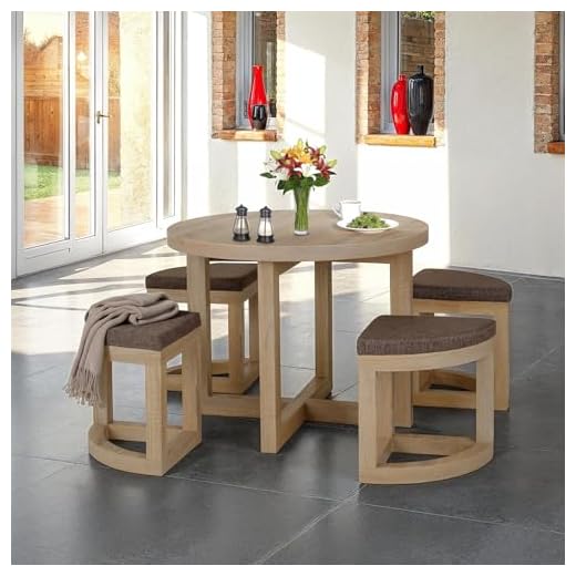 Seconique Cambourne Stowaway Dining Set in Sonoma Oak Effect Veneer/Brown Linen Fleck