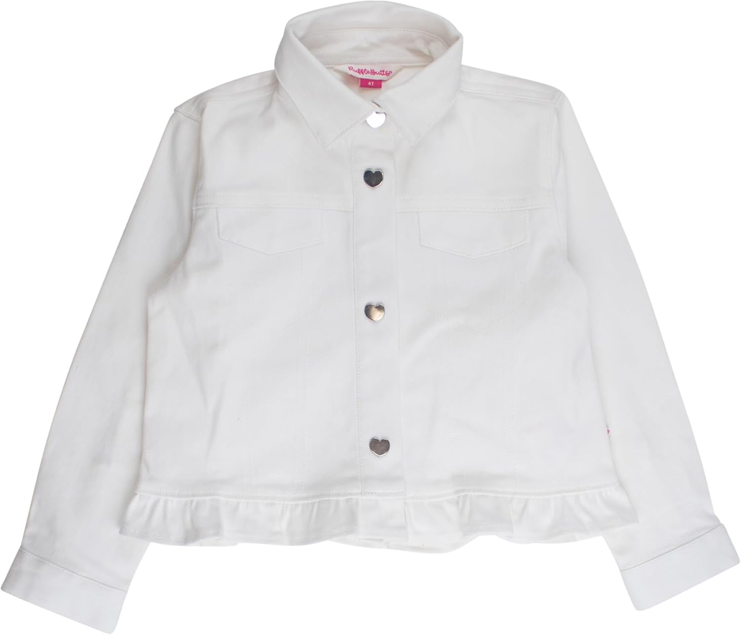 RuffleButts Baby/Toddler Girls Stretch Denim Ruffle Jacket
