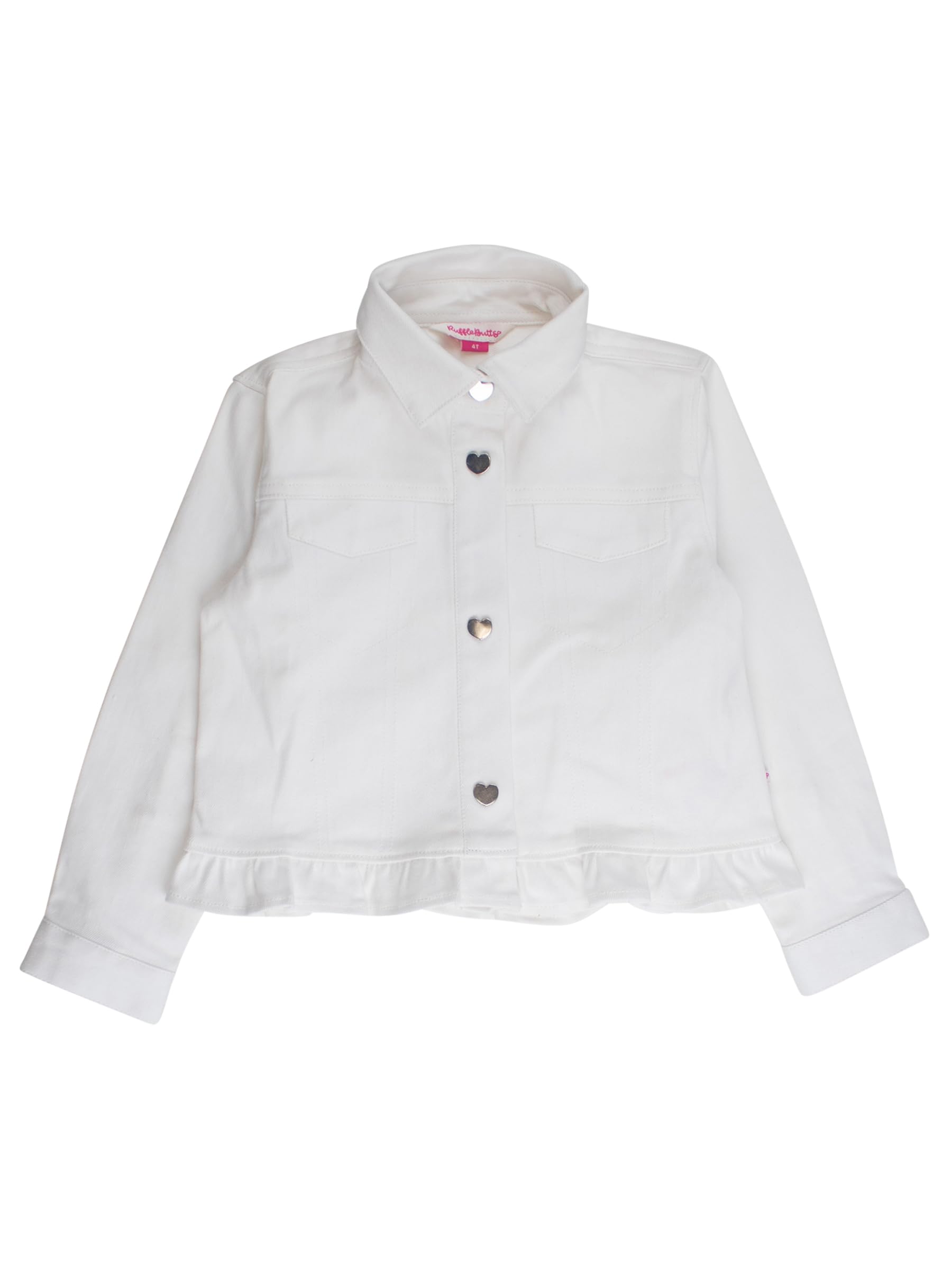 RuffleButts Baby/Toddler Girls Stretch Denim Ruffle Jacket