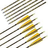 Deweey 12 Pack Pfeile, 31 Zoll Camo Bogenpfeile Carbon Pfeile für Bogenschießen mit 5