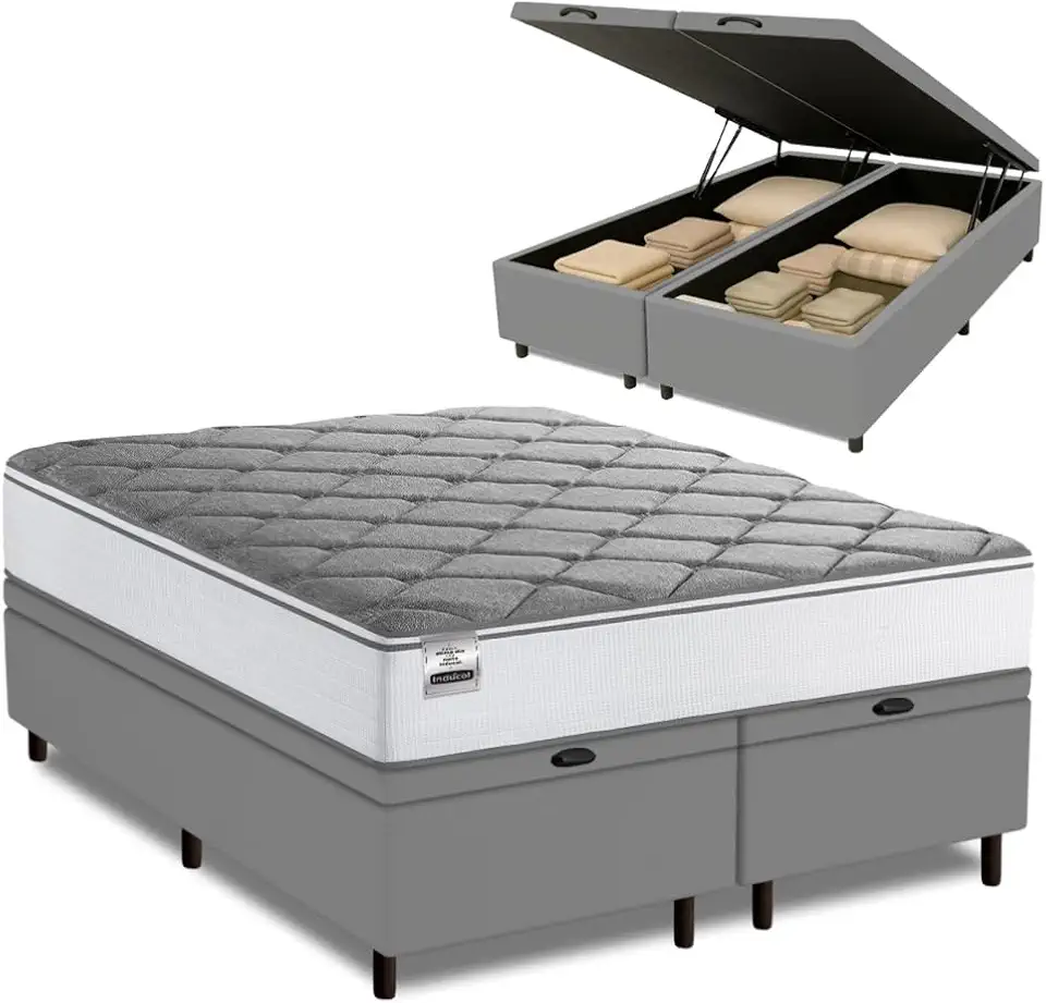 Cama Box Baú King Real Max Force Softgel 193x203x68cm - Suporta até 200 kg por Pessoa