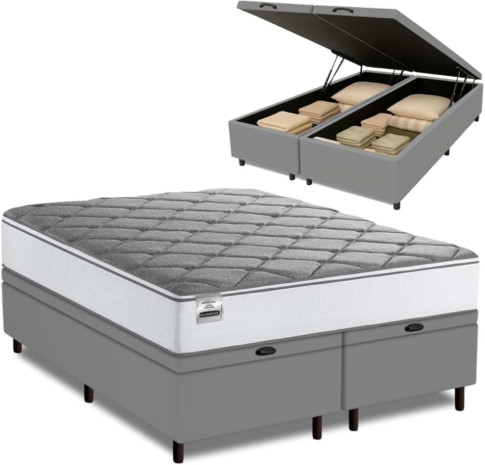 Cama Box Baú King Real Max Force Softgel 193x203x68cm - Suporta até 200 kg por Pessoa