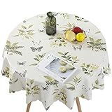 Bettery Vinyl Round Table Cover Wipe Clean PVC Tablecloth , Round - 52 Inch