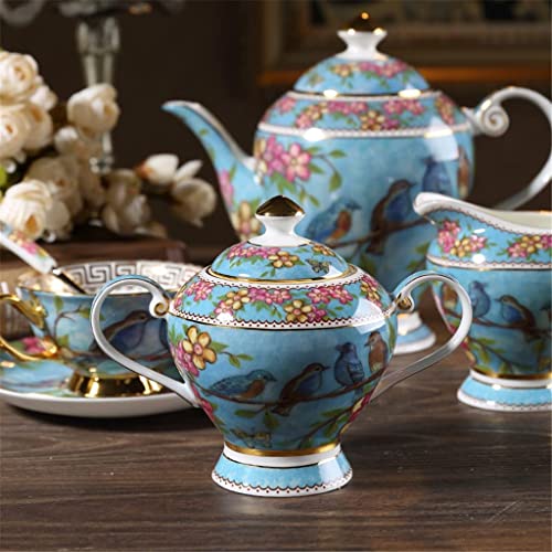 Fantasy Blue Pastoral Style Bone China Juego de café Juego de té Estilo Europeo Phnom Penh Juego de Tazas de té de la… - Imagen 4
