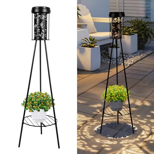 Auting Solarlampen für Außen, Schmetterling Solar Stehlampe Außen mit Pflanzenständern,Solarleuchten für Außen, IP65 Wasserdicht Solar Lampe für außen Terrasse, Hof, Rasen, Vorgarten, Veranda – Garten