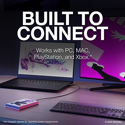 Image of Seagate Ghost-Spider Special Edition FireCuda External Hard Drive 2TB - USB 3.2 Gen 1, Customizable LED RGB Lighting Pink, with 3 Years Rescue Data Recovery Services (STKL2000418)