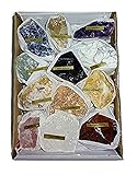 Sublime Gifts 12pc Premium Quality Rough Crystal Healing Gemstone Raw Metaphysical Mineral Stone Collection & Gift Box Set