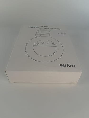 Miniatura 13 de Anillo de luz con clip, batería larga de 1000 mAh Anillo de luz Diyife Selfie, 360 + 90 ajustable, 60 LED, 10 niveles de brillo, anillo de luz