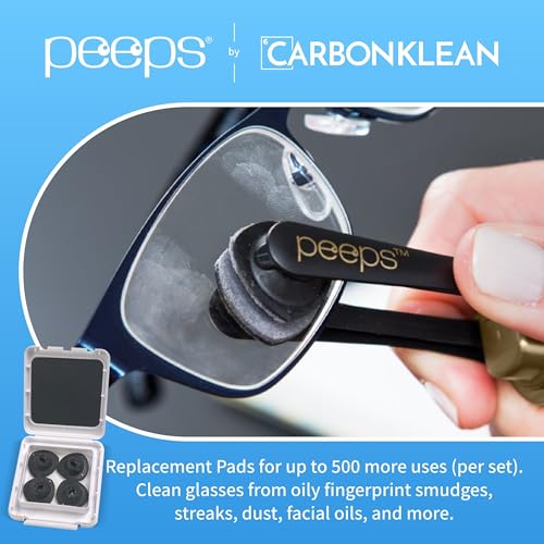 Image of Peeps Replacement Pads - for Eyeglasses, Reading Glasses, and More - Lens Cleaner with Carbon Microfiber Tech - 1 Count (Pack of 3)