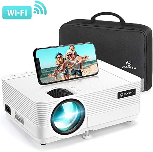 Videoprojecteur WiFi, VANKYO 5000 Lumens Projecteur sans Fil 1080P Full HD Supporté Retroprojecteur Synchronisation d'écran, Compatible avec Smartphone, Tablette, Lecteur de Jeux, HDMI USB AV
