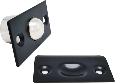 Stainless Steel Gate Positioning Ball, Drive-in Ball Catch with Strike Plate for Cabinet/Closet/Latch2 Pack Black