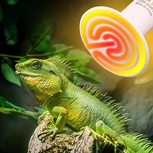 DERNORD Reptile Heat Lamp - 50 Watt Tortoise Heat Lamp Ceramic Heat Emitter Bulb for Terrarium Vivarium Bearded Dragon Lizard Snake Outside Dogs Brooder 220V E27,White