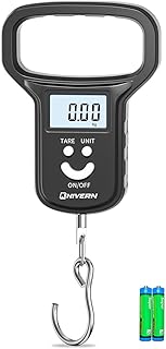 NIVERN Gepäckwaage Digital 50kg/110lb, Hochpräzise Kofferwaage für Reisen mit LCD Display, Kofferwaage Digital mit Haken als Zuverlässige Angel Reisegepäckwaage für Familie, Business und Outdoor