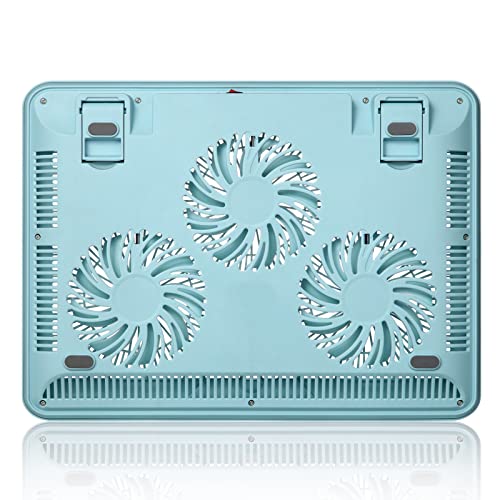 Laptop Cooling Pad, Mspine Laptop Cooler With 3 Blue Silent Fans, Ergonomic Usb Powered Laptop Stand With Dual Usb 2.0 Ports, Height-Adjustable Notebook Cooler For Notebook Under 17"- Blue #TOP3