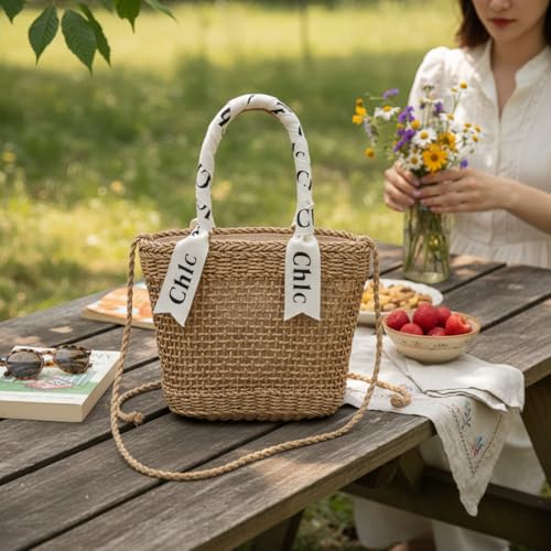 Sac à main en raphia kaki compact pour emporter vos essentiels de plage - 2