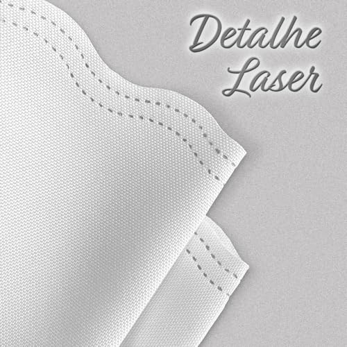 Kit 6 Guardanapos De pano Mesa Posta Tecido Oxford Corte a Laser Branco 33cm x 33cm
