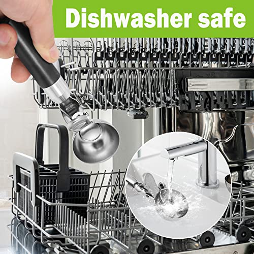 Leden Ice Cream Scoop With Trigger Metal Ice Cream Scooper Spoon Stainless Steel, Durable Cookie Scoop, Perfect For Melon, Meat Balls, Easy And Quick Release, Non-Stick Dishwasher Safe #TOP3