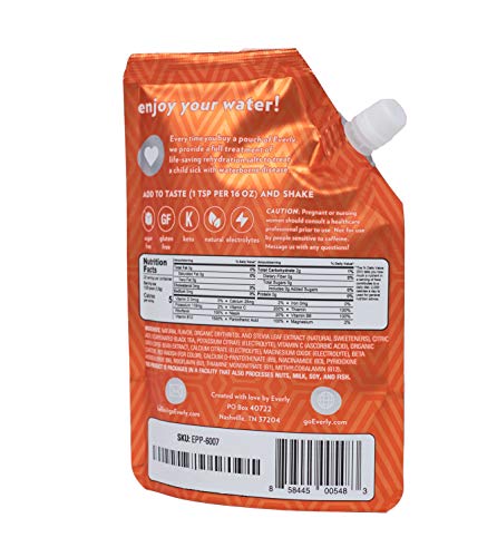 Everly Energy - Natural Energy Drink Mix Powder, Sugar Free, Natural Sweeteners, Organic Caffeine, Keto Diet, Water Flavoring & Enhancer - Pouch, 20 Servings (Fruit Tea)