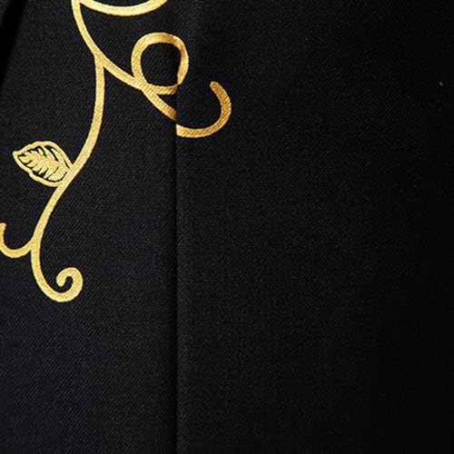 Men's Floral Jacquard Dress Suit Jacket One Button Slim Fit Printed Tuxedo Blazer Sport Coat for Wedding Banquet Prom4