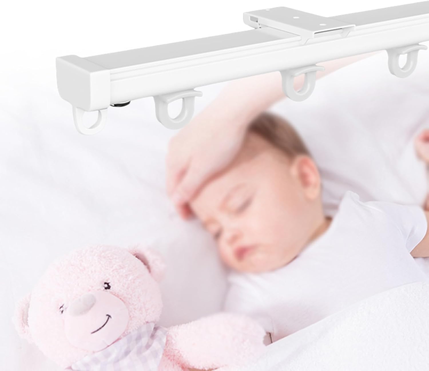 Ultra-Thin 1m-6m Aluminum Silent Curtain Track, Ideal for Small Spaces, Balcony & Bedroom Curtains, Easy Installation, White 360cm (3 x 120cm)